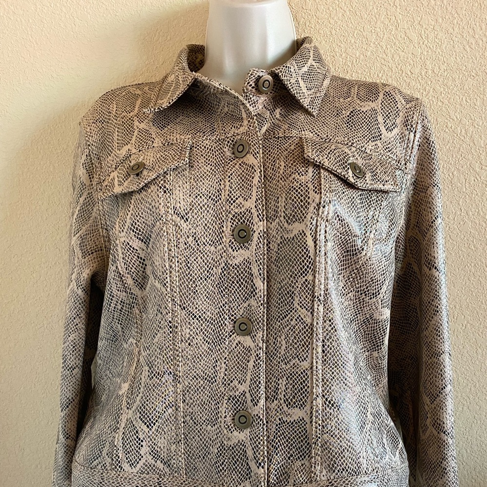 Good Looking Jacket Python Look In Cream And Brow… - image 1